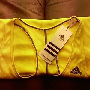 adidas climalite workout running yellow tank